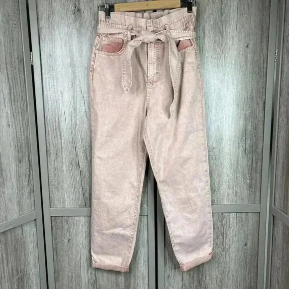 JOE'S Jeans Sz 26 The Brinkley High Waist Paperbag Waist Peach Color - Picture 1 of 9